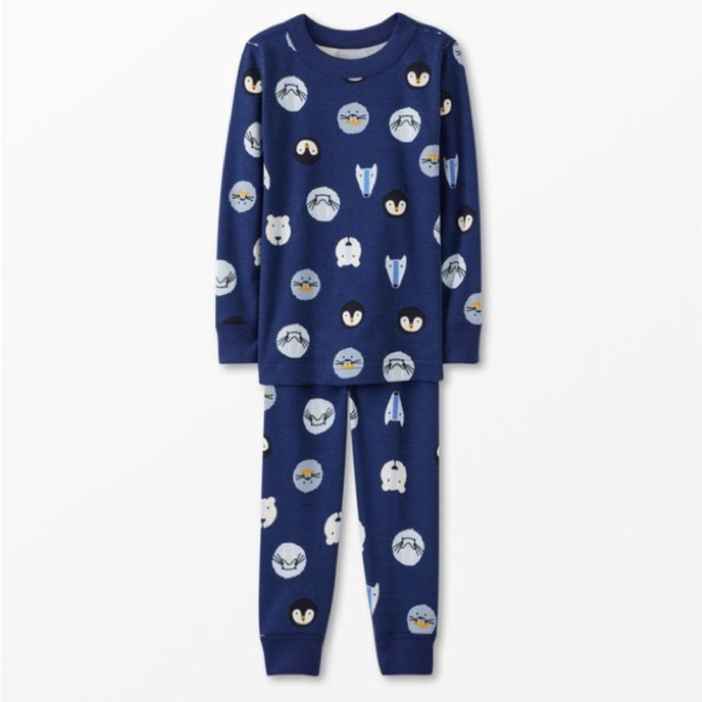 NWT - HANNA ANDERSSON Organic Cotton Long John Pajama Set, Winter Critters - 2T